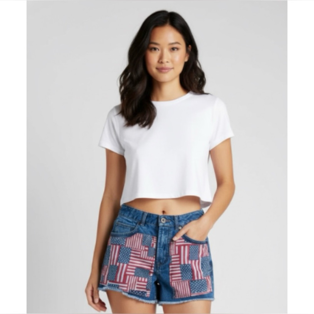 FOREVER 21 Flag Jean Shorts